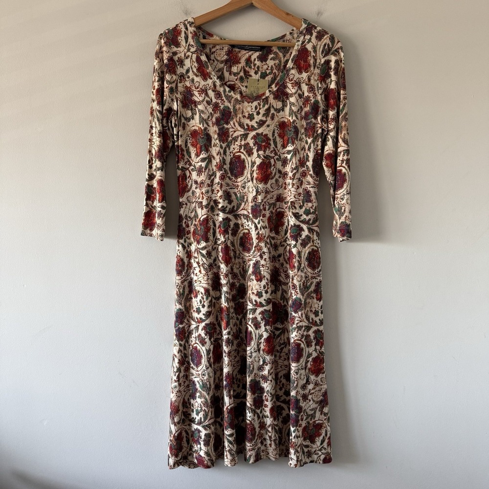 Peruvian Connection Lucine Dress‎ Size Small Floral Cottage Granola Girl Boho